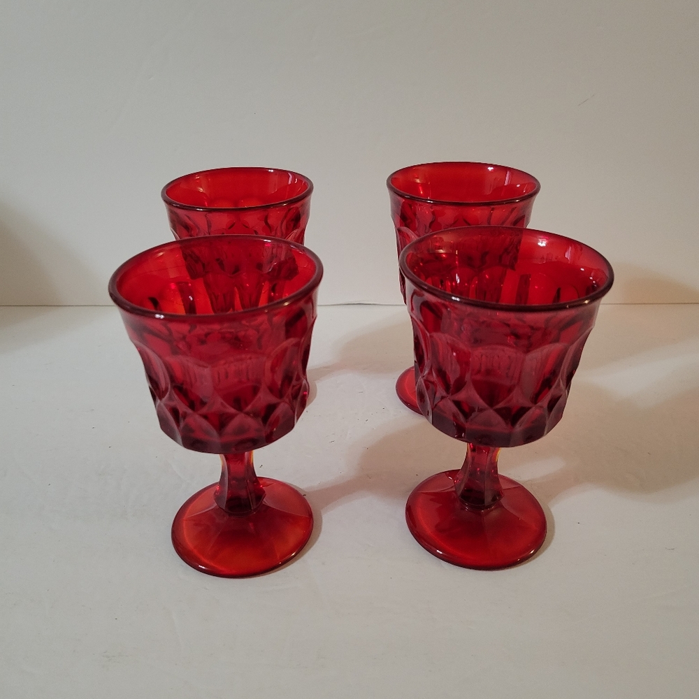 Noritake Perspective Wine Cordial Glasses Set Of 4 Red Glass